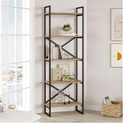 Βιβλιοθήκη Dusan Megapap χρώμα sepet oak 58x30x175εκ.