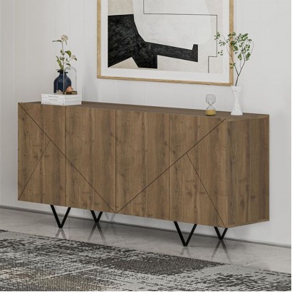 Μπουφές Jakomen Megapap χρώμα ανοιχτό καρυδί 180x41,7x80εκ.