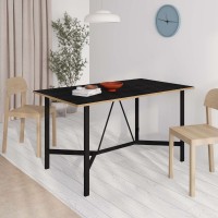 Τραπέζι Adoro Megapap χρώμα black wood 140x80x75εκ.