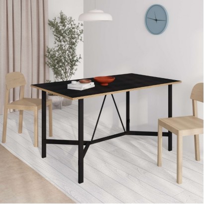 Τραπέζι Adoro Megapap χρώμα black wood 140x80x75εκ.