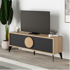 Έπιπλο τηλεόρασης Gora Megapap χρώμα sapphire oak - silky black 140x35,6x51εκ. Έπιπλο τηλεόρασης Gora Megapap χρώμα sapphire oak - silky black 140x35,6x51εκ.