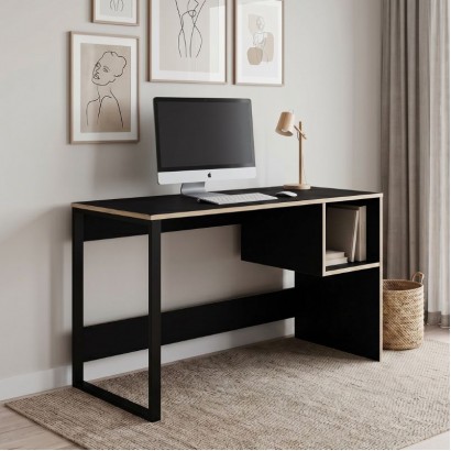 Γραφείο εργασίας Cubo Megapap χρώμα black wood 110x50x75εκ. Γραφείο εργασίας Cubo Megapap χρώμα black wood 110x50x75εκ.