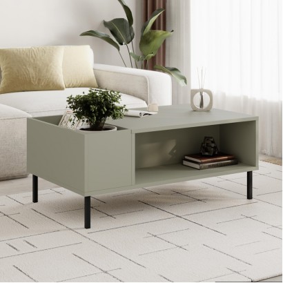 Τραπεζάκι σαλονιού Vena Megapap χρώμα ash green 100x60x42εκ.