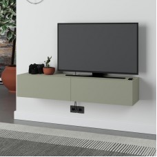 Έπιπλο τηλεόρασης επιτοίχιο Francy Megapap χρώμα ash green 135x31,7x25εκ. Έπιπλο τηλεόρασης επιτοίχιο Francy Megapap χρώμα ash green 135x31,7x25εκ.