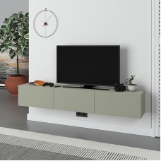 Έπιπλο τηλεόρασης επιτοίχιο Francy Megapap χρώμα ash green 180x30x30εκ. Έπιπλο τηλεόρασης επιτοίχιο Francy Megapap χρώμα ash green 180x30x30εκ.