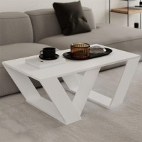 Τραπεζάκι σαλονιού Pipra Megapap χρώμα λευκό 110x60x40εκ.