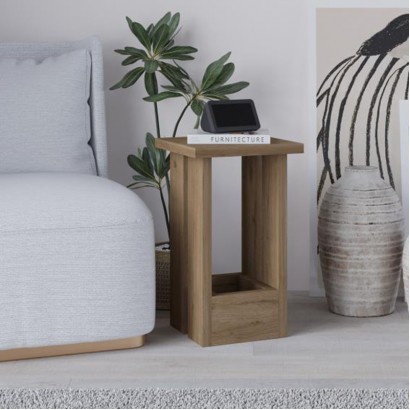 Τραπεζάκι βοηθητικό Tasos Megapap χρώμα sepet oak 30x30x50,3εκ.