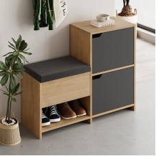 Παπουτσοθήκη Haven Megapap χρώμα sapphire oak - ανθρακί 101x35x80,4εκ. Παπουτσοθήκη Haven Megapap χρώμα sapphire oak - ανθρακί 101x35x80,4εκ.