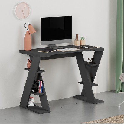 Γραφείο εργασίας Papillon Megapap χρώμα ανθρακί 106x50x75εκ