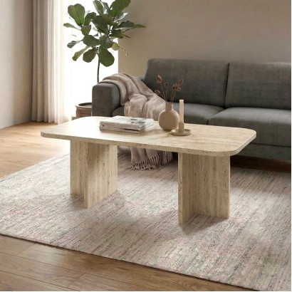 Τραπεζάκι σαλονιού Hillary Megapap χρώμα travertine 100x60x41,8εκ. Τραπεζάκι σαλονιού Hillary Megapap χρώμα travertine 100x60x41,8εκ.