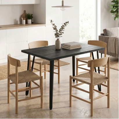 Τραπέζι Xana Megapap χρώμα black wood 120x70x77,5εκ. Τραπέζι Xana Megapap χρώμα black wood 120x70x77,5εκ.