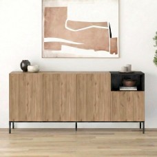 Μπουφές Cailin Megapap χρώμα sepet oak - black wood 180x41,8x80εκ.