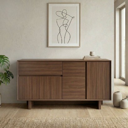 Μπουφές Capri Megapap χρώμα καρυδί milano 146x45x76,5εκ. Μπουφές Capri Megapap χρώμα καρυδί milano 146x45x76,5εκ.