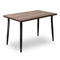 Τραπέζι Levico Megapap Mdf - μεταλλικό χρώμα καπνιστή καρυδιά 120x70x75εκ.