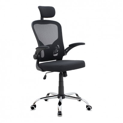 Καρέκλα γραφείου διευθυντική Falcon Megapap με ύφασμα Mesh χρώμα μαύρο 68x65x119/129εκ.