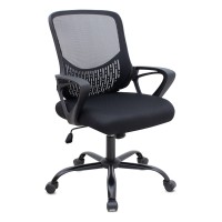 Καρέκλα γραφείου Freda Megapap με ύφασμα Mesh χρώμα μαύρο 65x65x90/100εκ.