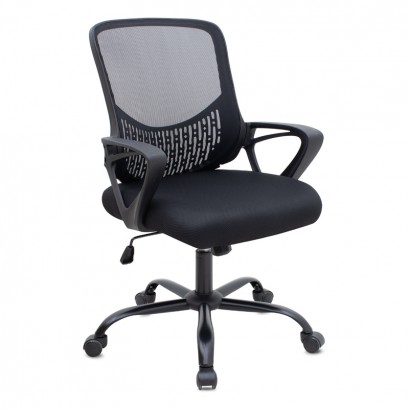 Καρέκλα γραφείου Freda Megapap με ύφασμα Mesh χρώμα μαύρο 65x65x90/100εκ.