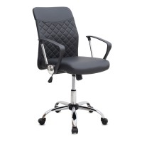 Καρέκλα γραφείου Avelon Megapap από τεχνόδερμα χρώμα μαύρο 60x56x94/103εκ.