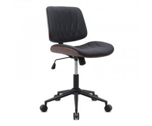 Καρέκλα γραφείου Corina Megapap από τεχνόδερμα χρώμα μαύρο 60x65x82/92εκ.