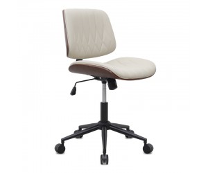 Καρέκλα γραφείου Corina Megapap από τεχνόδερμα χρώμα ανοιχτό μπεζ 60x65x82/92εκ.