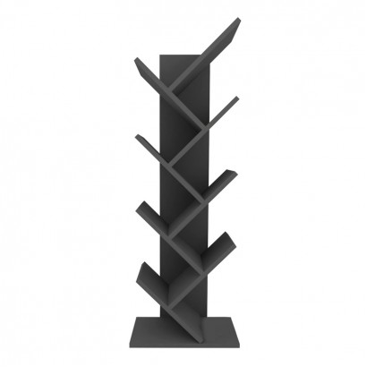 Βιβλιοθήκη Milton Megapap χρώμα ανθρακί 44x22x121εκ.