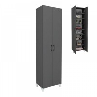 Ντουλάπα - Παπουτσοθήκη Lilly Megapap χρώμα ανθρακί 49x32x178εκ.