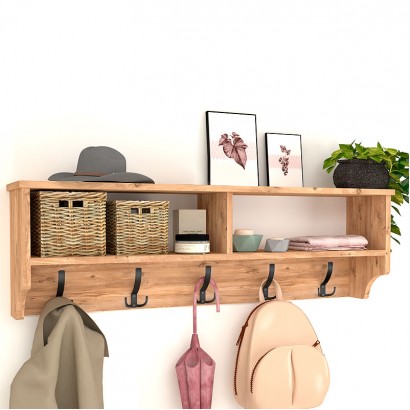 Κρεμάστρα τοίχου Ottila Megapap χρώμα pine oak 120x22x37εκ.