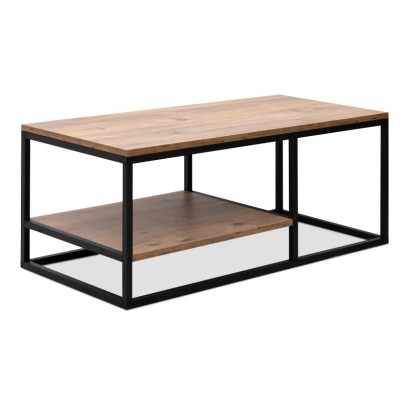 Τραπεζάκι σαλονιού Kane Megapap μεταλλικό - μελαμίνης χρώμα pine oak 106x50x42εκ.