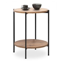 Τραπεζάκι βοηθητικό Argento Megapap χρώμα pine oak 43x43x60εκ.