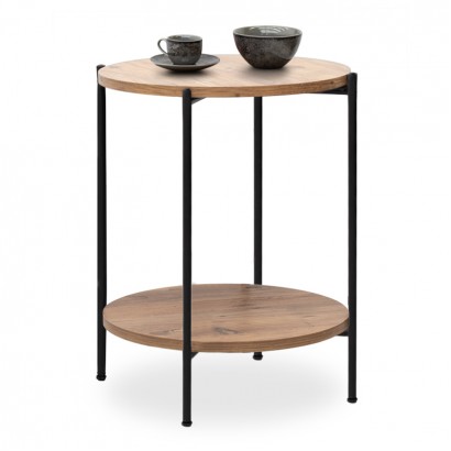 Τραπεζάκι βοηθητικό Argento Megapap χρώμα pine oak 43x43x60εκ.