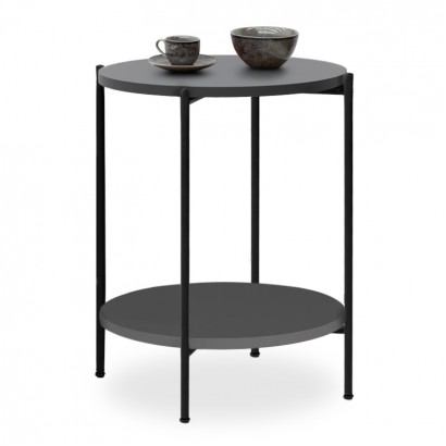 Τραπεζάκι βοηθητικό Argento Megapap χρώμα ανθρακί 43x43x60εκ.