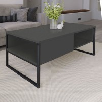 Τραπεζάκι σαλονιού Lawrence Megapap χρώμα ανθρακί 105x60x46εκ.