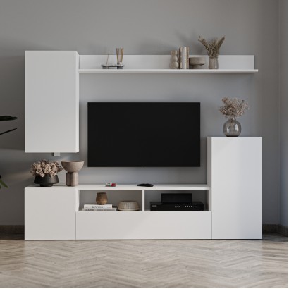 Σύνθεση τηλεόρασης Rodos Megapap χρώμα λευκό 210,2x36x90,4εκ.