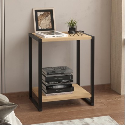 Κομοδίνο Gina Megapap χρώμα sapphire oak - μαύρο 39x30x48εκ. Κομοδίνο Gina Megapap χρώμα sapphire oak - μαύρο 39x30x48εκ.