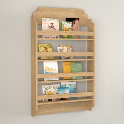 Επιτοίχια βιβλιοθήκη - ραφιέρα Montessori Megapap χρώμα sapphire oak 80x15x132εκ.