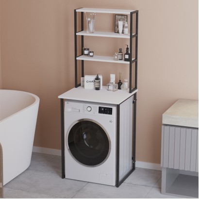 Έπιπλο πλυντηρίου Bobby Megapap χρώμα λευκό 67x60x178εκ.