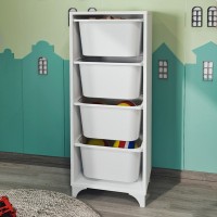 Συρταριέρα κουζίνας - μπάνιου Kayra I Megapap με 4 συρτάρια χρώμα λευκό 45,3x29,7x116,3εκ.