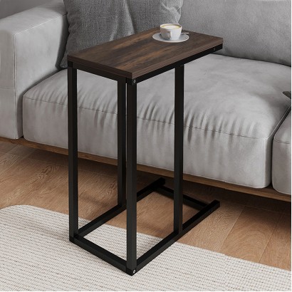 Τραπεζάκι βοηθητικό Agiro Megapap χρώμα rustic καρυδί 45,7x25,5x62,9εκ.