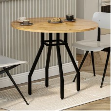 Τραπέζι Roma Megapap χρώμα pine oak Ø80x75εκ.