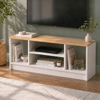 Έπιπλο τηλεόρασης Bahama Megapap χρώμα λευκό - sapphire oak 120x35x46,5εκ. Έπιπλο τηλεόρασης Bahama Megapap χρώμα λευκό - sapphire oak 120x35x46,5εκ.