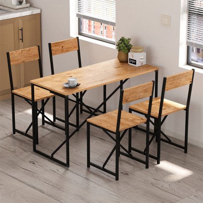 Σετ τραπεζαρία 5τμχ Maysa Megapap χρώμα pine oak 120x52,7x71,8εκ. Σετ τραπεζαρία 5τμχ Maysa Megapap χρώμα pine oak 120x52,7x71,8εκ.
