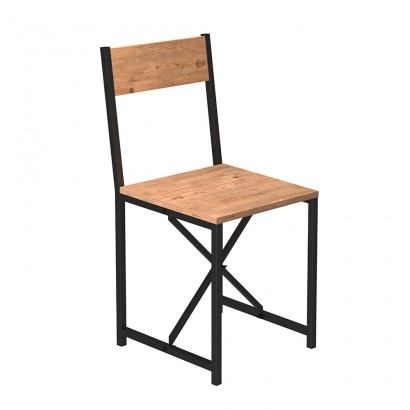 Καρέκλα τραπεζαρίας Maysa Megapap χρώμα μαύρο - pine oak 40,2x42,5x84,7εκ. Καρέκλα τραπεζαρίας Maysa Megapap χρώμα μαύρο - pine oak 40,2x42,5x84,7εκ.