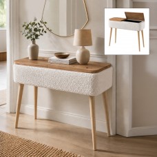 Κονσόλα Luno Megapap ύφασμα teddy χρώμα λευκό - pine oak 90x30x90εκ. Κονσόλα Luno Megapap ύφασμα teddy χρώμα λευκό - pine oak 90x30x90εκ.