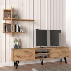 Σύνθεση τηλεόρασης Salerno Megapap χρώμα sapphire oak 180x35x51εκ. Σύνθεση τηλεόρασης Salerno Megapap χρώμα sapphire oak 180x35x51εκ.