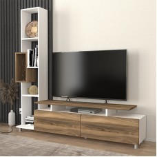Σύνθεση τηλεόρασης Tulip Megapap χρώμα λευκό - καρυδί 160x29,5x160εκ. Σύνθεση τηλεόρασης Tulip Megapap χρώμα λευκό - καρυδί 160x29,5x160εκ.