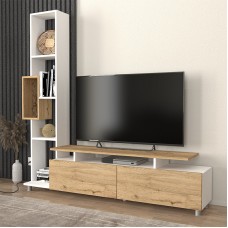 Σύνθεση τηλεόρασης Tulip Megapap χρώμα λευκό - sepet oak 160x29,5x160εκ. Σύνθεση τηλεόρασης Tulip Megapap χρώμα λευκό - sepet oak 160x29,5x160εκ.