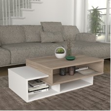 Τραπεζάκι σαλονιού Tab Megapap χρώμα λευκό - cordoba 105x60x32εκ.