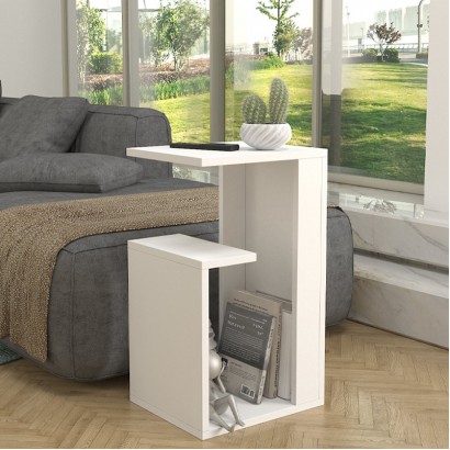 Τραπεζάκι βοηθητικό Rosana Megapap χρώμα λευκό 35x29,5x60εκ.