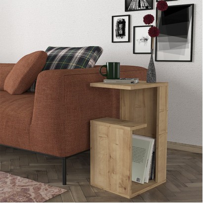 Τραπεζάκι βοηθητικό Rosana Megapap χρώμα sapphire oak 35x29,5x60εκ.