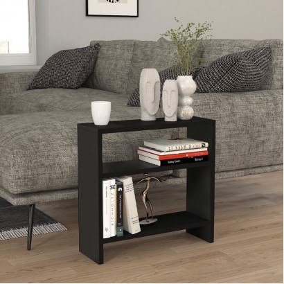 Τραπεζάκι βοηθητικό Silvanus Megapap χρώμα μαύρο 51x17,5x49εκ.